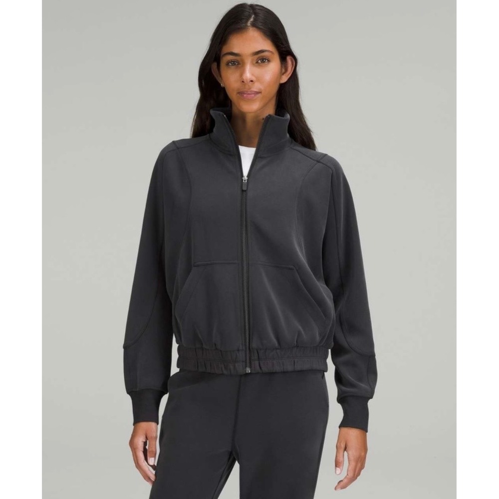 Lululemon Brushed Softstreme Funnel-Neck Zip Up Black Jacket Size 8 W3FXYS